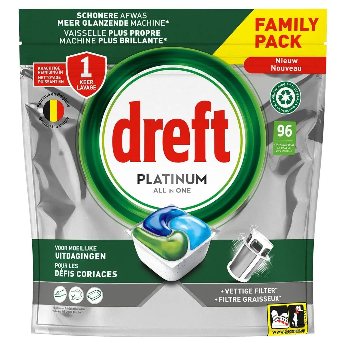 Dreft 96szt. kapsułki do zmywarki Platinum Original All in One