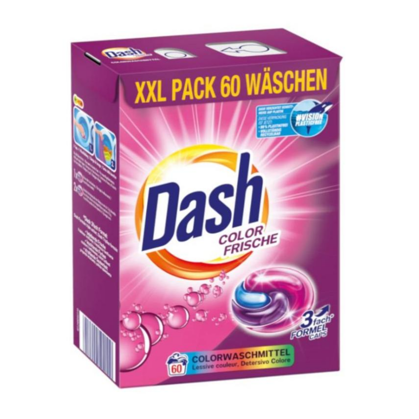 DASH KAPSUŁKI DO PRANIA 3in1 60szt COLOR ZAP. ŚWIERZOŚCI DE