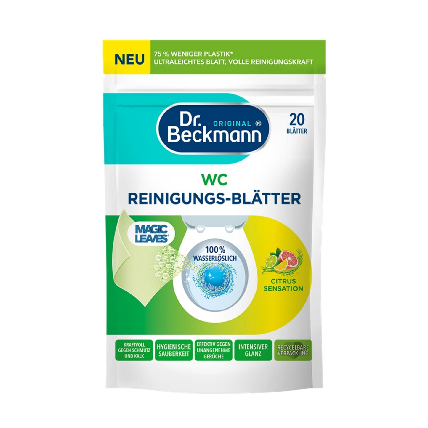 Dr. Beckmann 20szt. magiczne listki do czyszczenia WC Citrus