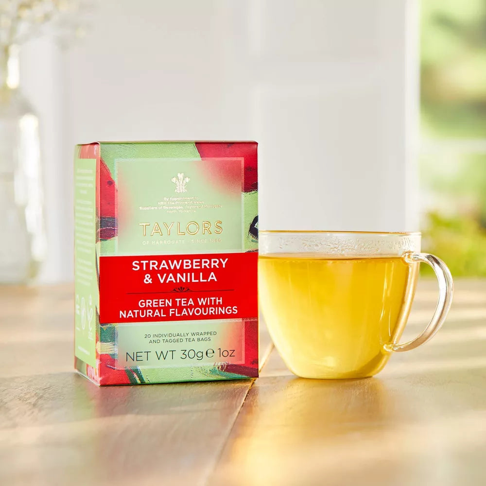 Taylors Herbata Zielona z Truskawką i Wanilią 30g/20szt.