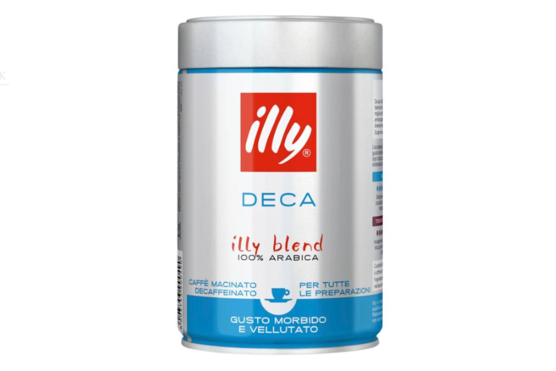 ILLY ESSPRESSO DECAFFEINATO kawa mielona bezkofeinowa 250g
