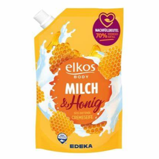 Elkos 750ml mydło w płynie uzupełniacz Mleko i Miód