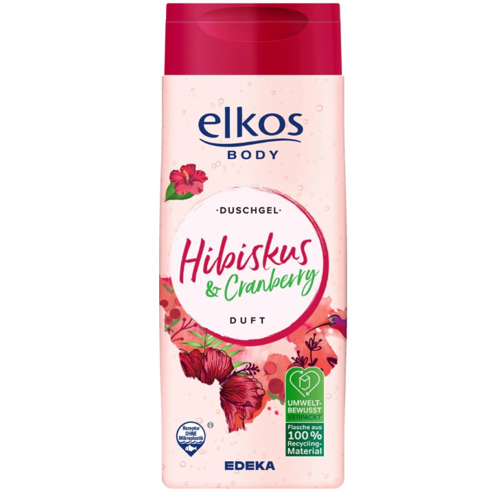 Elkos 300ml żel do ciała pod prysznic Hibiskus i Żurawina