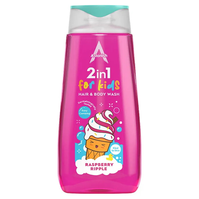Astonish 2w1 żel do mycia włosów i ciała Malina 400ml
