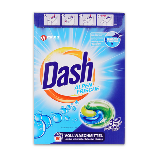 DASH KAPSUŁKI DO PRANIA 3in1 60szt ALPEN FRISCHE ZAP. ŚWIERZOŚCI