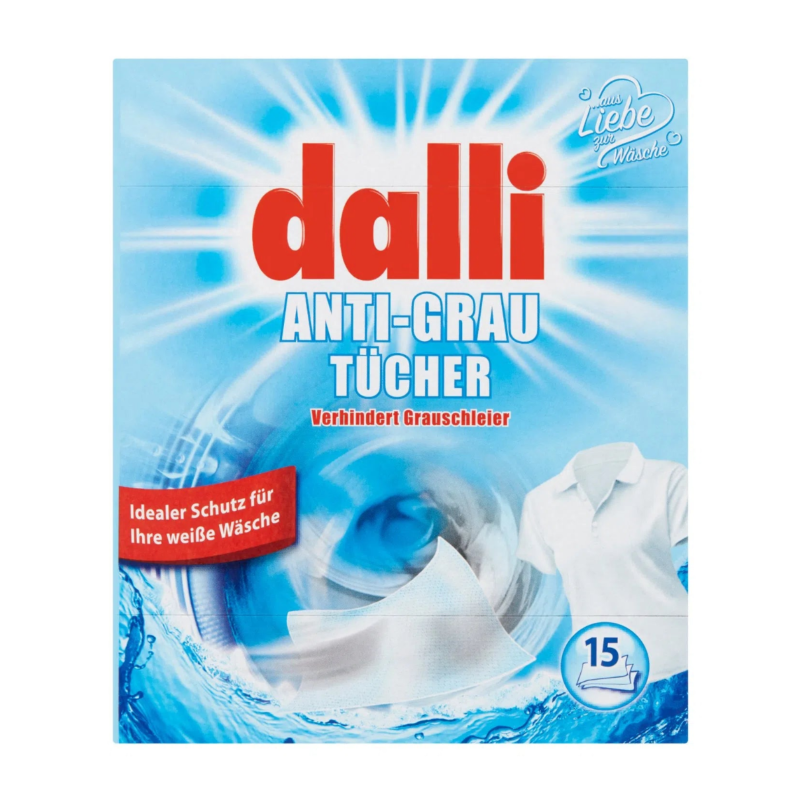 Dalli chusteczki przeciw szarzeniu bieli 15szt.