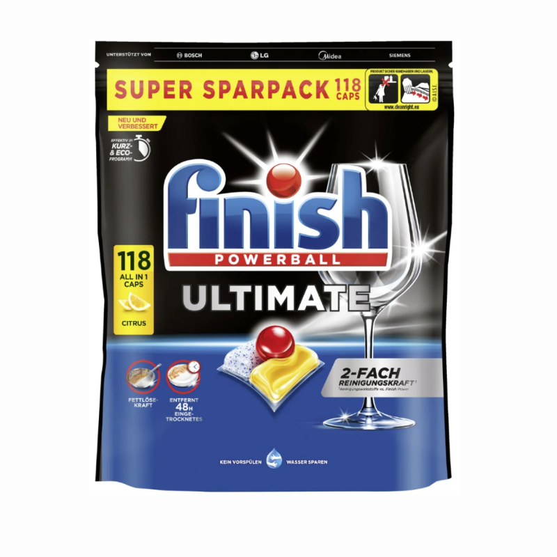 FINISH POWERBALL ULTIMATE Kapsułki do zmywarki 118szt CITRUS