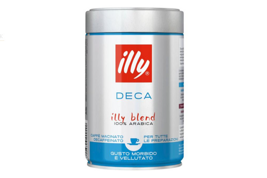 ILLY ESSPRESSO DECAFFEINATO kawa mielona bezkofeinowa 250g