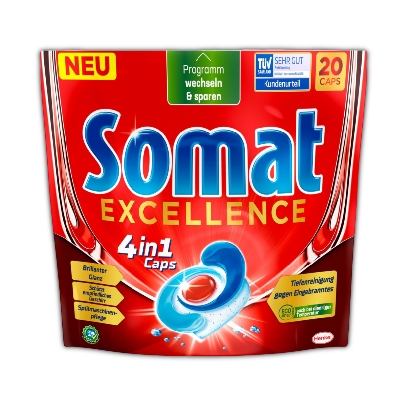 SOMAT KAPSUŁKI DO ZMYWARKI EXCELLENCE 4 IN1 20szt 