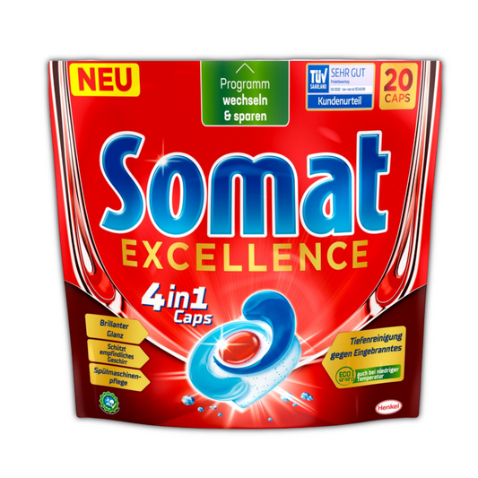SOMAT KAPSUŁKI DO ZMYWARKI EXCELLENCE 4 IN1 20szt 