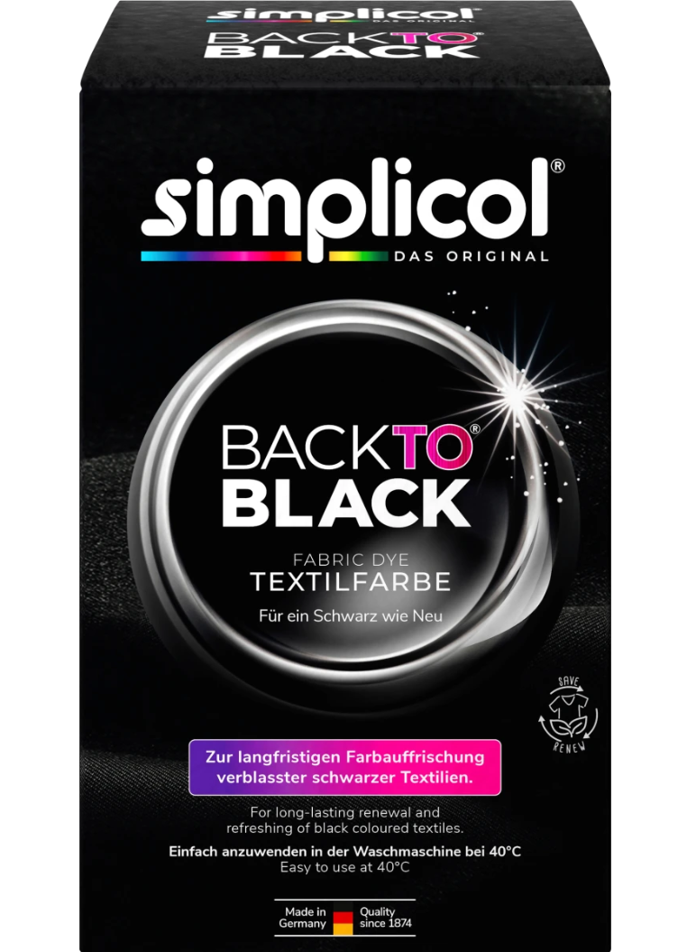 SIMPLICOL BACK TO BLACK barwnik do tkanin odświeżający i odnawiający kolory